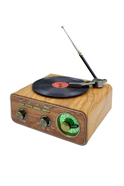 Tastech NOSTALJİK FM RADYO SD KART USB GİRİŞLİ BLUETOOTH HOPARLÖR PLAKÇALAR G...