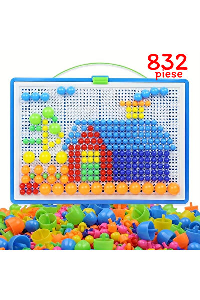 RCO Joc mozaic cu pioneze multicolore si cutie de depozitare din plastic, 832...