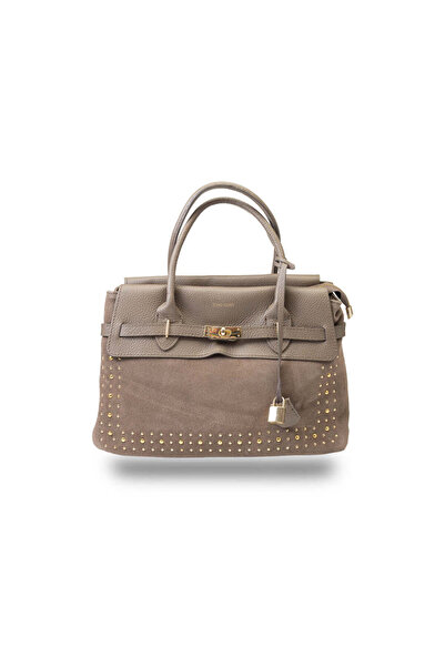 TORO NERO Women's bag made of taupe leather Mira