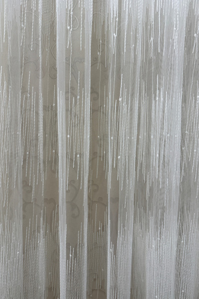 Ta-Ha Perde ve Halı 1-2.5 Normal Pile Melody Pattern Embroidered Tulle Curtain, Full White No Ironing Skirts Lead-Free Tulle Curtain