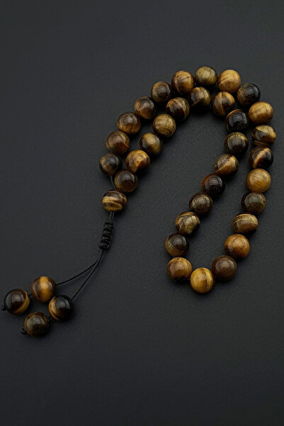 Seven Art Jewelry Orijinal Doğal Taş 8mm Kaplan Gözü 33'lü Tesbih, Erkek Hedi...