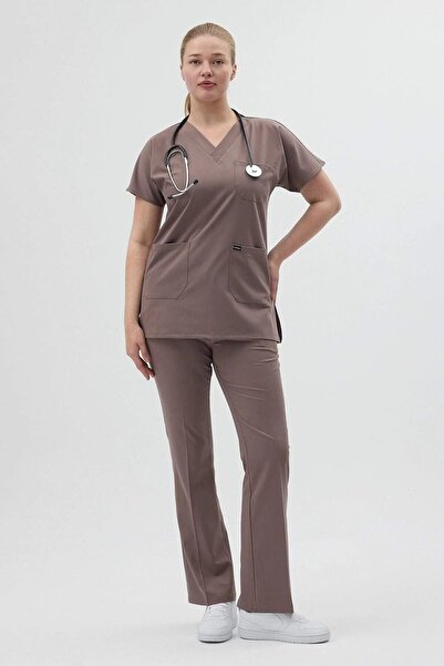 Owlet Medikal Tunică lungă cu mânecă scurtă și croială clopot pentru personal...