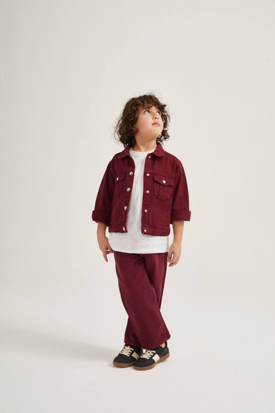 Mother Choise Unisex Bordo Timeless Denim Suit (Size 1, Size 2 Is Preferred i...