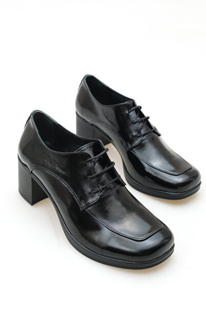 GNS Shoes CORDON Pantofi de damă din piele naturală, piele neagră lacuită, cu...