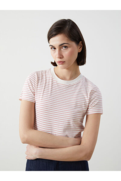 LC Waikiki Νέα σεζόν Crew Neck ριγέ γυναικείο Tisort - S5CC24Z8