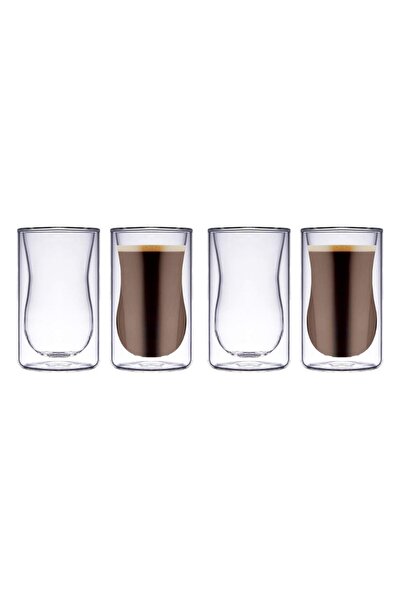 Blackstone Double Wall Glass Tumblers 100ml 4pc Set Clear DG892