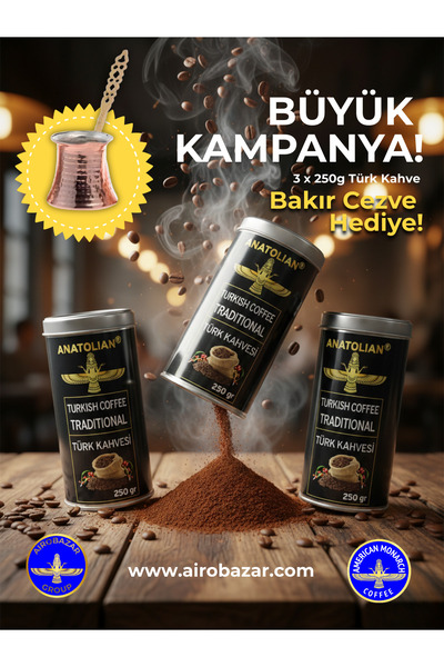 AiroBazar Anatolion Turkish Coffee Medium Roasted 3 × 250Gr