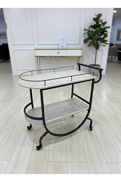 DEC22 A serving cart with an elegant design and distinctive colors