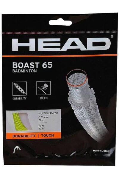 Head Boast 65 Badminton Racquet String, 10m (Yellow)
