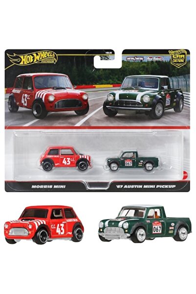 HOT WHEELS Set premium de 2 mașini, Morris Mini #43 și Austin Mini Pick-up di...