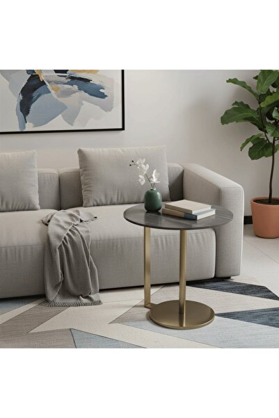 DEC8 A round side table with a modern and distinctive design