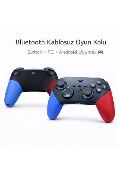VOOKA Kablosuz Oyun Kolu Bluetooth Gamepad PC Telefon Tablet Uyumlu Titreşiml...