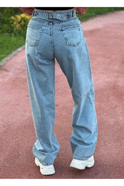 OMODA New Season High Waist Loose Baggy Style Women's Jeans with Back Buckle ...