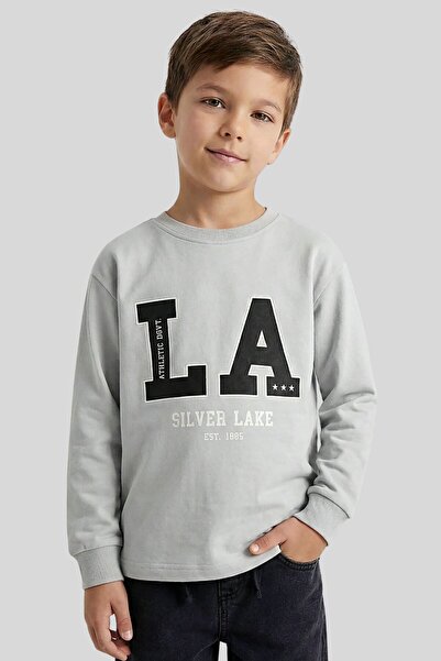 ww waka waka kids store Hanorac pentru băieți L.A. Silver Lake, gri melanj, c...