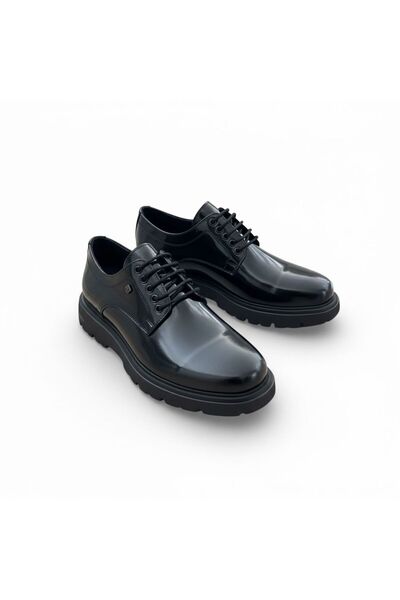 PATRON SHOES Hakiki Deri Rugan Yüksek Taban Erkek Ayakkabı