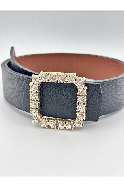 MODAM HİFA Gold Buckle Stoned Women's Belt Trouser Belt Dress Belt Shirt Belt...