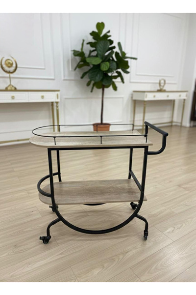 DEC22 A serving cart with an elegant design and distinctive colors