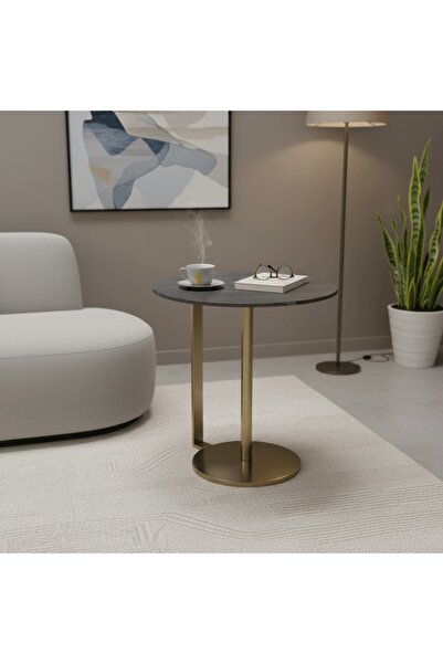 DEC8 A round side table with a modern and distinctive design