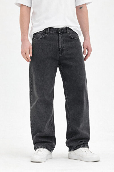 Polo State Men's Smoked Washed Baggy Fit Jeans