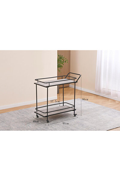 DEC30 A serving cart with a classic design and distinctive colors
