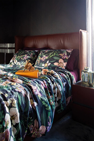 İssimo Home Olieda Dijital Baskılı Vegan İpek Nevresim Takımı Çift Kişilik