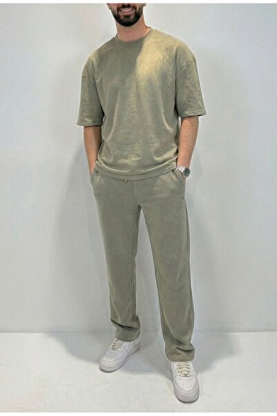 BİGOSSO Erkek Kısa Kollu Yıkamalı Eşofman Takımı