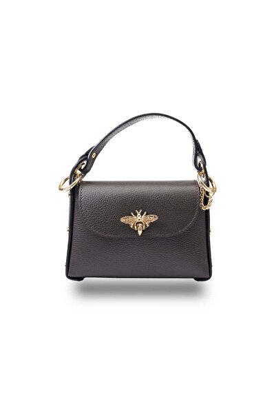 TORO NERO Women's bag made of leather, dark brown Iris