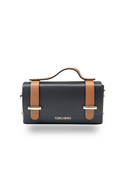 TORO NERO Geantă de damă din piele, negru-maro Natalia