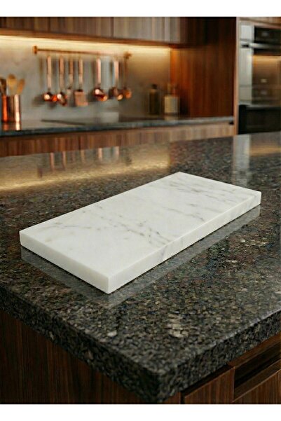 FARALYAHOME Natural White Marble 30X15 cm Serving and Presentation Board - Pr...