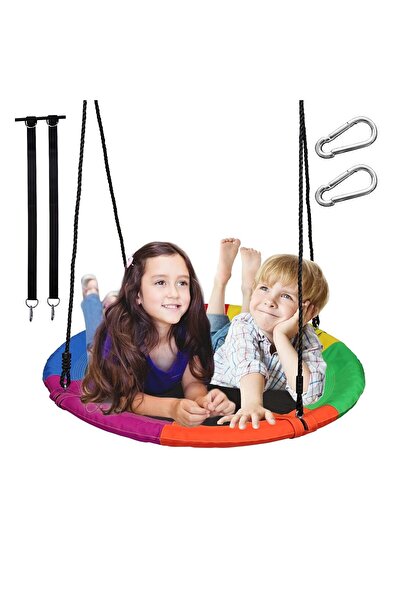 Glow Goods Люлка на дърво, Градинска люлка тип чинийка с комплект за окачване...