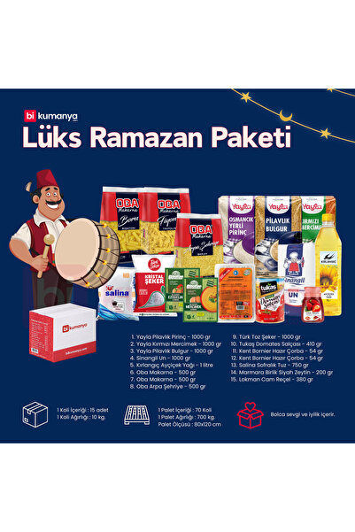 bikumanya Lüks Ramazan Kumanyası - 15'li Gıda Kolisi
