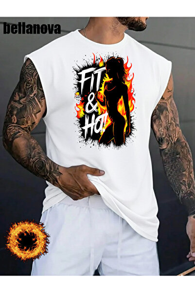 valeriae قميص رجالي أبيض مطبوع بقصة واسعة من القطن وياقة دائرية