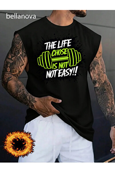 valeriae ملابس رجالية على طراز ستريت وير، قميص بدون أكمام من القطن الأسود الأصلي