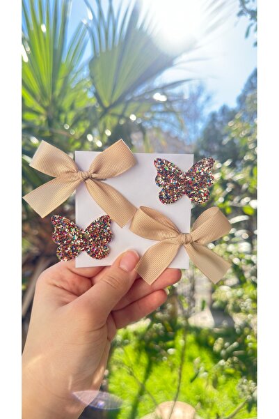 Toka Perisi مجموعة مشابك للأطفال من بيبي جيرل كيدز باودر ميكس على شكل فراشة م...