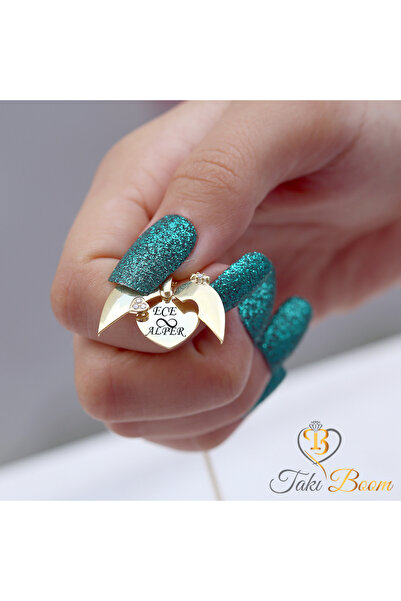 Takı Boom Kalp Kolye, Aşk Kolyesi, İsimli Kolye, Kişiye Özel İsim Yazılan Sev...