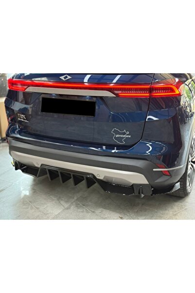 Tuning Vadisi TOGG T10X Arka Difüzör Tampon Eki ve Köşe Flap Parlak Siyah Boyalı