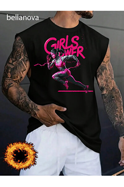 bellanova Men's Sports and Casual Stylish Printed Cotton Fabric Black Fitness...