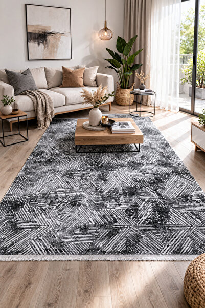 Ayduran Halı Modena İskandinav Yıkanabilir Şönil Kilim Saçaklı, Kaymaz Tabanl...