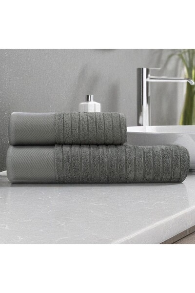 Lenjerii Deosebite Set of 2 100% Cotton bath towels in gift box, jacquard 500...