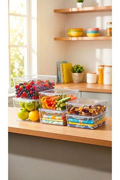 cook&kitchen Refrigerator-Inside Cabinet Organizer 6-Piece 3X2