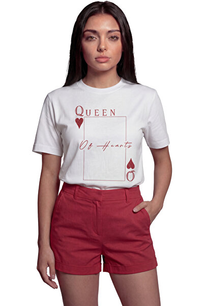 Color Luxe "Queen of Hearts" Playing Card Themed Printed 100% Cotton Relaxed ...