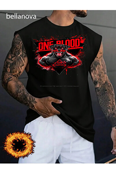 bellanova Black Crew Neck Superior Quality Printed Youth Modern Cut Tank Top