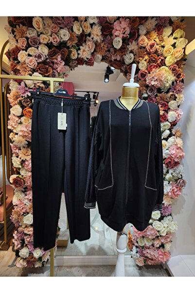 SEÇİLSTORE بدلة نسائية من Seçil باللون الأسود مع تفاصيل من الأحجار الكريمة وأ...