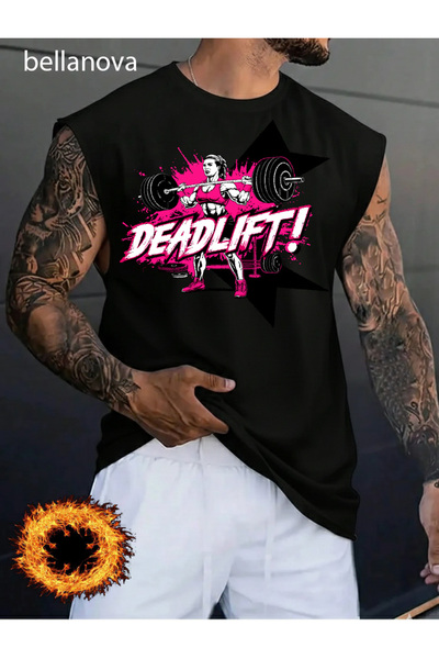 bellanova Limited Edition Design Raw Denim Themed Relaxed Fit Sleeveless T-Shirt