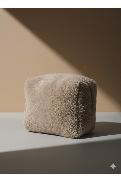 Rebeka Home Collection Misty Plush Wellsoft Makeup Bag Zippered Women's Cosme...