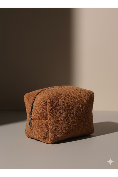 Rebeka Home Collection Misty Plush Wellsoft Makeup Bag Zippered Women's Cosme...