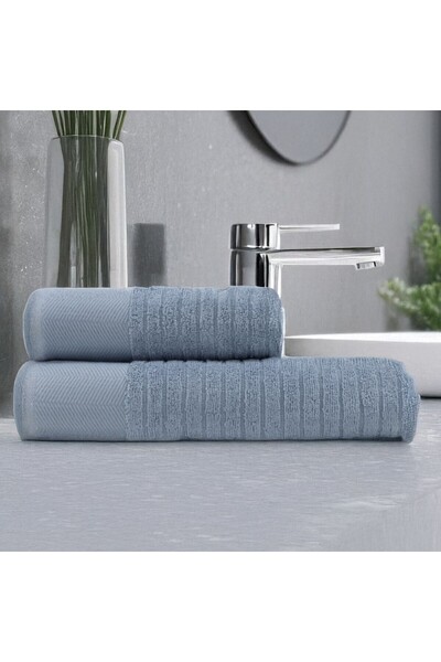 Lenjerii Deosebite Set of 2 100% Cotton bath towels in gift box, jacquard 500...