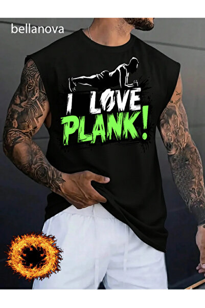 bellanova Men's Sports and Casual Stylish Printed Cotton Fabric Black Fitness...