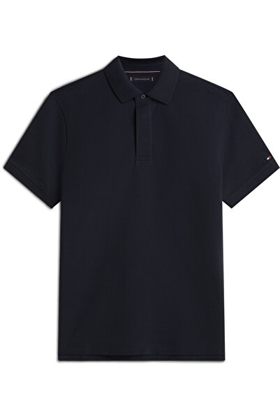 Tommy Hilfiger Men's Liquid Cotton Tipped Slim Navy Blue Polo Collar T-Shirt