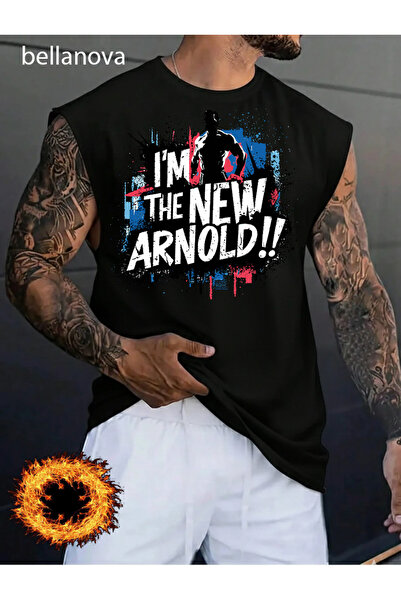 bellanova Men's Sports and Casual Stylish Printed Cotton Fabric Black Fitness...